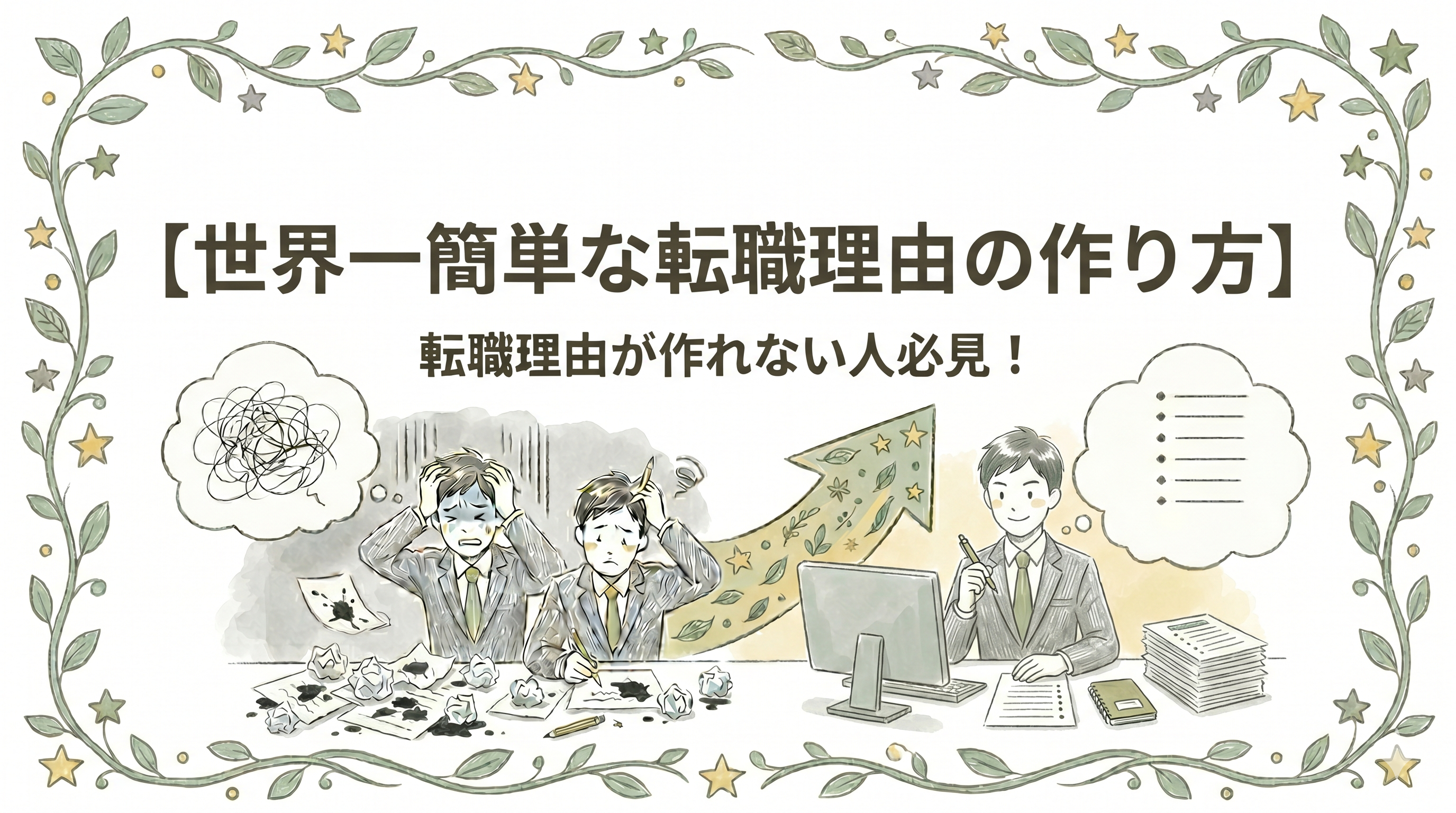 転職理由が作れない人必見！世界一簡単な転職理由の作り方