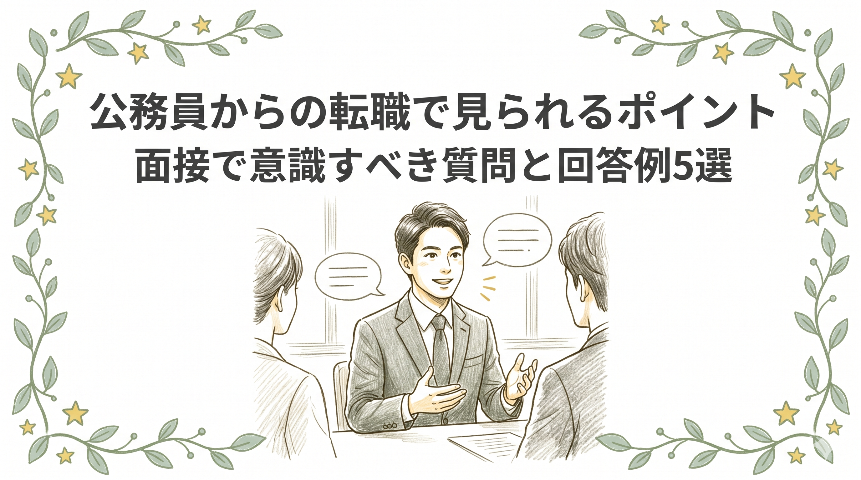 公務員からの転職で見られるポイント｜面接で意識すべき質問と回答例5選