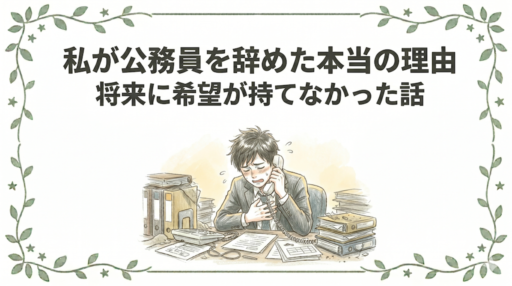 【実体験】私が公務員を辞めた本当の理由｜将来に希望が持てなかった話