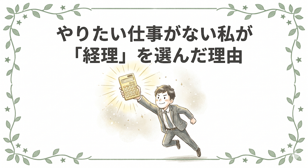 【公務員転職】やりたい仕事がない私が「経理」を選んだ理由